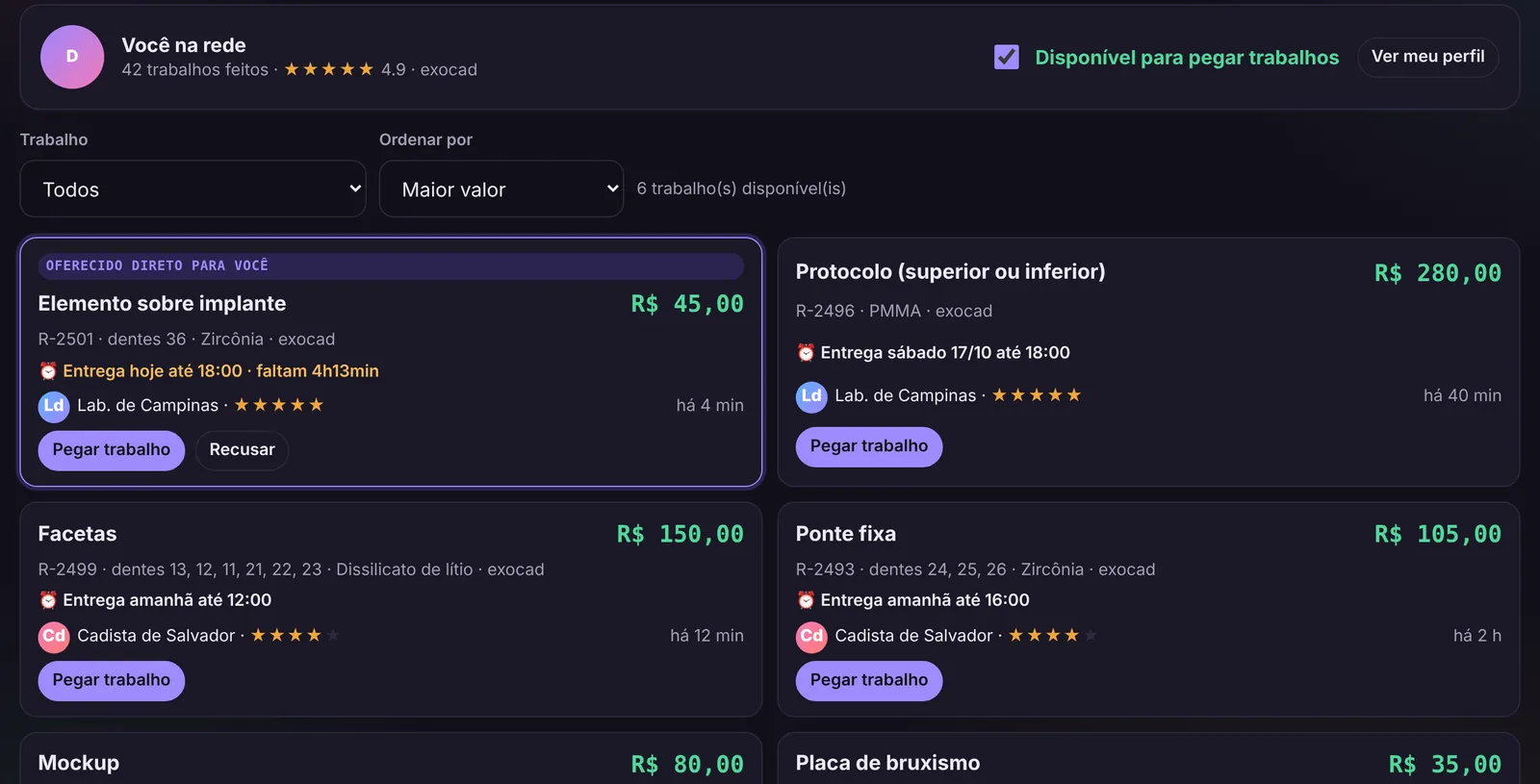 Tela do Ideali CAD: Rede de cadistas